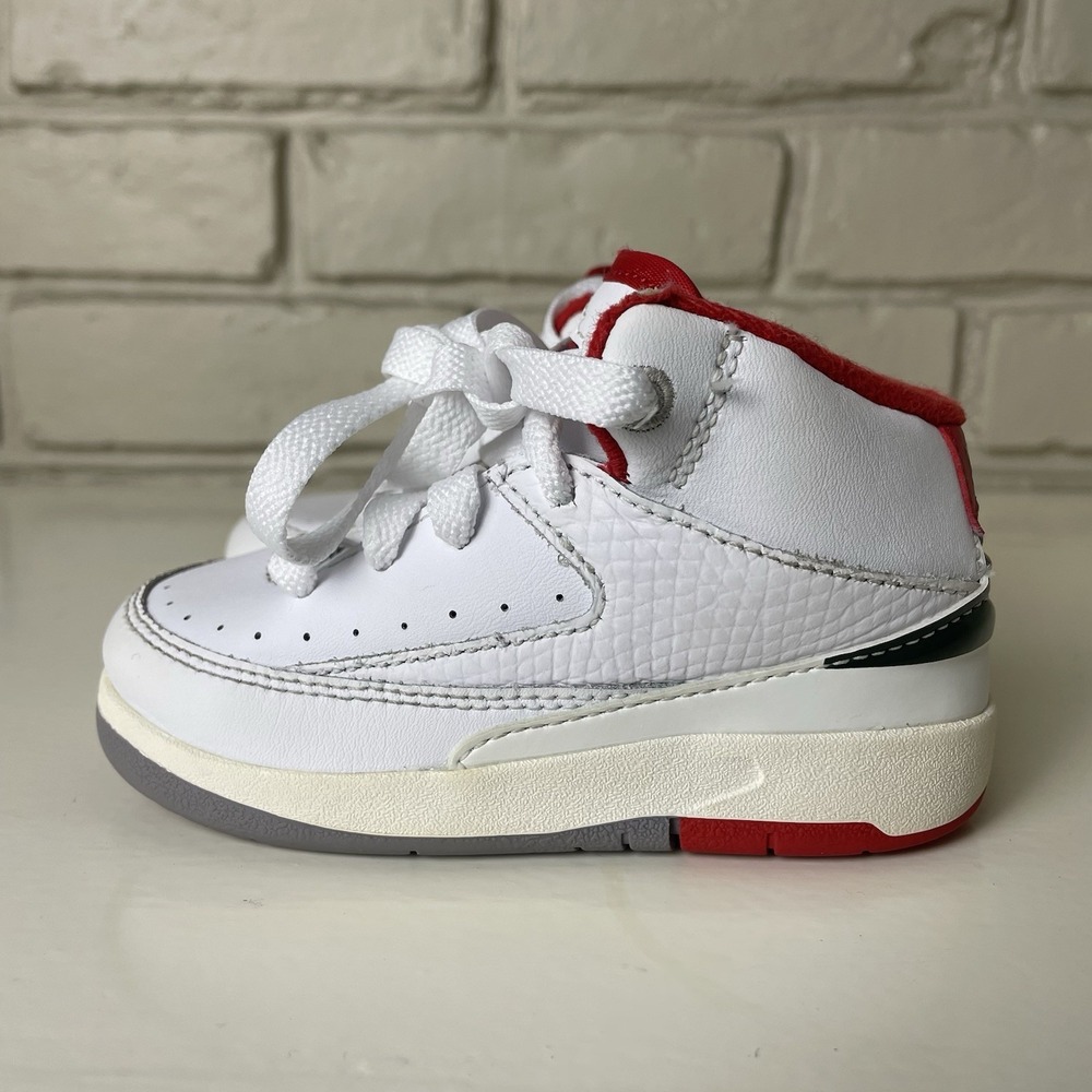 Jordan 2 Toddler Baby Shoes Size 6C Nike Air Leather White Red Green